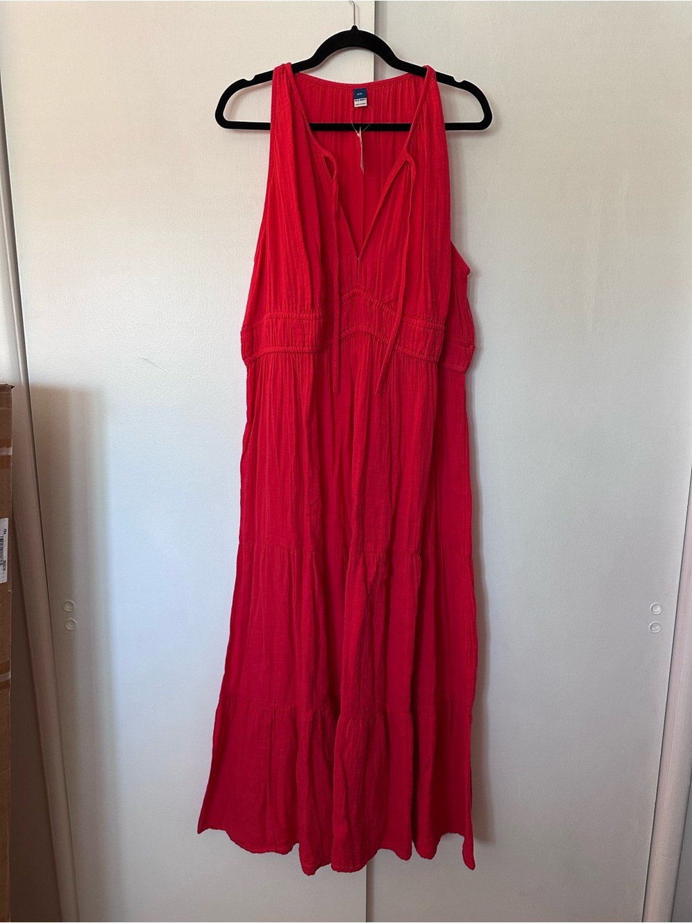 Old Navy Red coral Sleeveless Tiered Maxi Dress size xxl nwt